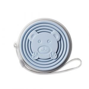 Gobelet Pliable Portable en Silicone FONGWAN Tasse Rétractable de Voyage avec Couvercle pour Camping Pique-Nique - Bleu clair