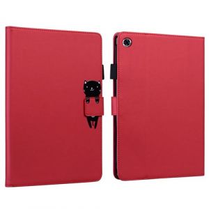 Housse FLOODKING pour Lenovo Tab M10 Plus Étui Anti-Choc avec 2 Fentes Cartes Rouge
