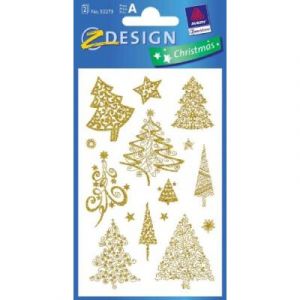 Avery zweckform stickers de noel arbres 2 x 10 stickers 52273