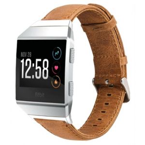 Strap-it Bracelet cuir - compatible pour Fitbit Ionic (marron)