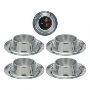 Lot de 4 coquetiers inox