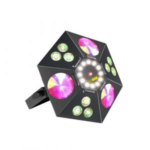 Power Lighting Meteor Ix - Jeux de lumiere 4-en-1 : Wash, Flower, Strobe, Laser 2-en-1