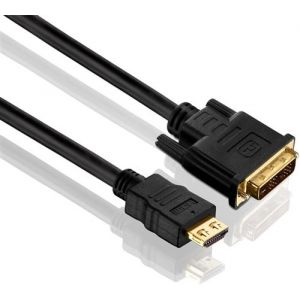 PureLink PI3000-100 C&acirc;ble de connexion HDMI &agrave; Single Link DVI (2K FullHD (1080p), Ethernet), HDMI-A Male vers DVI-D Male (18+1), certifi&eacute;, 10,0m, noir