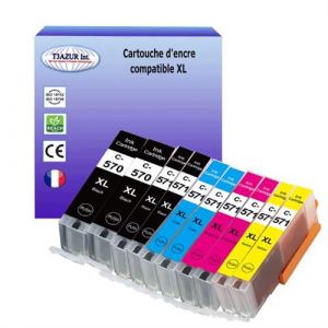 10 Cartouches compatibles avec Canon PGI-570, CLI-571 XL pour Canon Pixma TS8050, TS8051, TS8052, TS8053, TS9050, TS9055