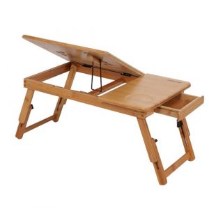 Table de lit pour ordinateur portable PC en bois réglable support ajustable 4 angles