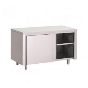 Meuble Bas Cuisine Inox - Porte Coulissante - Gamme 700 - Gastro M - 1800x700Coulissante