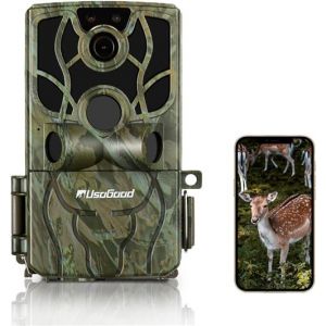 usogood Camera de Chasse 4K 48MP WiFi Bluetooth,Camera de Chasse Vision Nocturne, Détection de Mouvement PIR à 120° IP66 Étanche