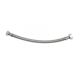 Flexible sanitaire 50cm FF 20x27 DN13 tresse/douille inox écrou laiton 1p
