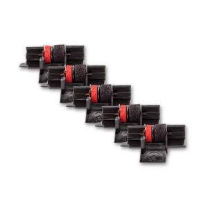 vhbw 5x Rouleaux d'encre noir-rouge compatible avec Ibico 1245 calculatrice de poche, caisse enregistreuse