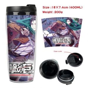 Mug de voyage STACK isotherme en plastique portable - couvercle à vis - Attack on Titan #2 (400ml)