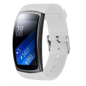 Strap-it Bracelet silicone - compatible pour Samsung Gear Fit 2 / Fit 2 Pro (blanc)