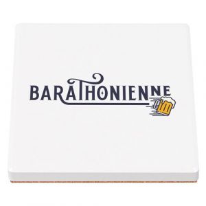 Sous Verre C&eacute;ramique (1 unit&eacute;) - Fabulous - Barque de P&ecirc;che Rives d'un Lac Devant un (100 x 100 mm)