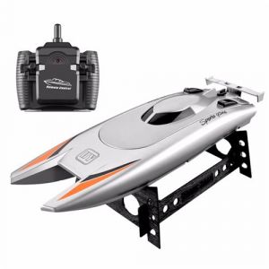 Bateau radio commandé 2.4G RC pour enfants 25KM / H course à grande vitesse 2 canaux B - argent