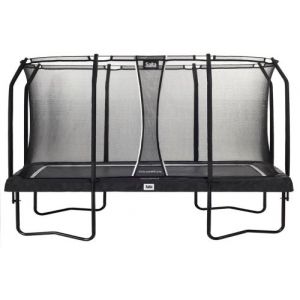 Trampoline Salta 244 x 396 cm Edition Premium Noire rectangulaire avec filet de s&eacute;curit&eacute;