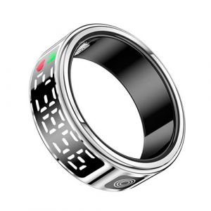 Bague Connectée Diana avec Écrin Cristallin Suivi Santé Écran LED taille M Avizar Blanc