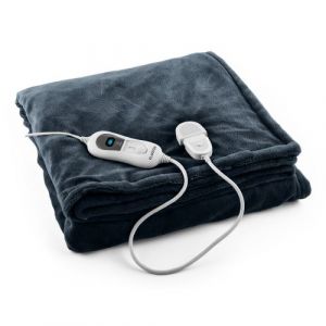 Klarstein Dr. Watson XL • couverture électrique • couverture douce • couverture chauffante • 180 x 130 cm • 120 Watts • minuterie • commande amovible • nettoyage facile • lavable en machine • gris