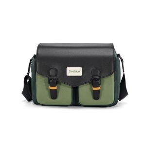 Sac &agrave; appareil photo hybride Cwatcun, &agrave; ouverture &eacute;lastique, &agrave; bandouli&egrave;re, couleur beige, dimensions 24,5&times;13&times;18 cm