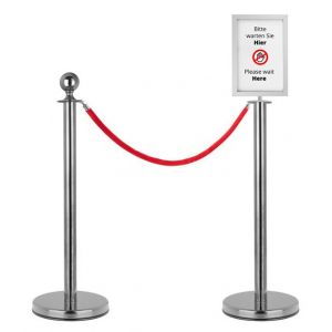 Stagecaptain PLS-150 Deluxe 2.1-150S poteaux de balisage syst. de guidage 1,5m argent&eacute; set panneau