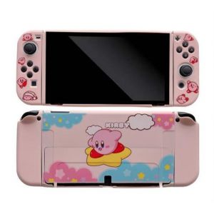 Coque en silicone pour Nintendo Switch Oled FONGWAN Rose Kirby