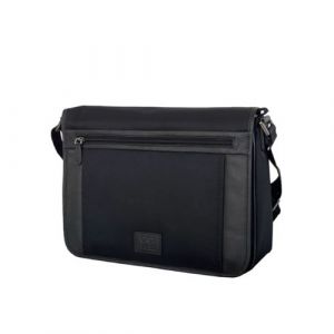 Besace A4 en toile et cuir Cadwell - Noir