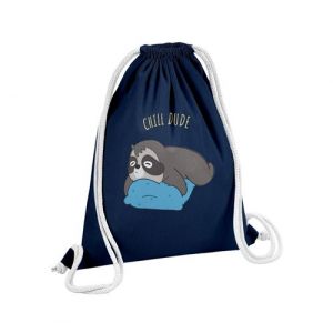 Fabulous Sac de Gym en Coton Bleu Chill Dude Paresseux 12 Litres