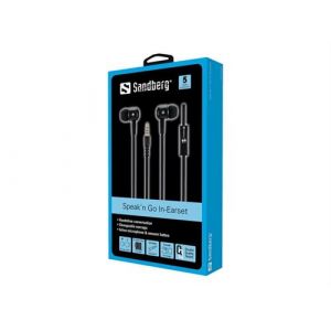 Sandberg Speak'n Go In-Earset - Écouteurs avec micro - intra-auriculaire - filaire - jack 3,5mm - noir