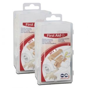 Lot de 2 trousse de premiers secours 8 pi&egrave;ces, trousse m&eacute;dicale &agrave; domicile , trousse de premiers soins- JUANIO -