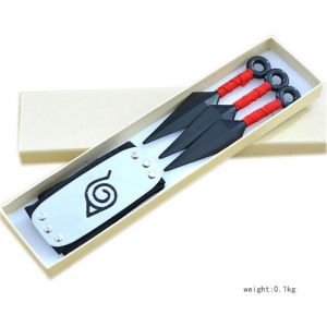 Set de 2 pièces Bandeau et Kunai Naruto Shippuden - rouge