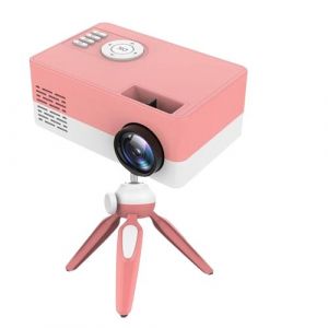 Mini Videoprojecteur LED HD 1080P Portable Avec Support Trépied HDMI USB Rose YONIS