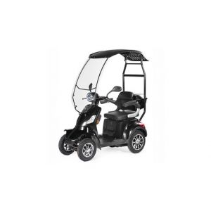 Scooter électrique pour PMR personnes à mobilité réduite avec bâche de protection VELECO FASTER 1000 watts homologable noir lithium