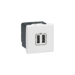 Plastron Mosaic 45x45 &ndash; Chargeur 2 ports USB &ndash; LEGRAND 077594