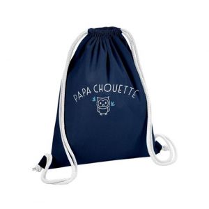 Fabulous Sac de Gym en Coton Bleu Papa Famille Chouette 12 Litres