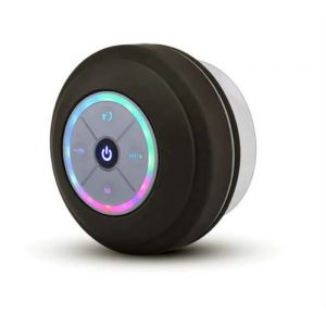 Enceinte Bluetooth YONIS Waterproof Mini Avec Lumière LED Radio FM Subwoofer Carte TF Ventouse Noir