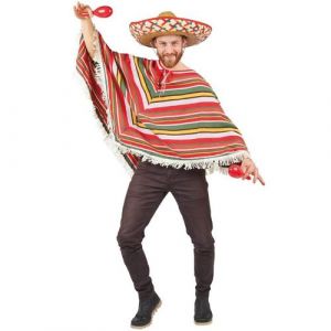 Poncho Mexicain multicolore pour adulte multicolore (x1) REF/91224 Homme ou Femme