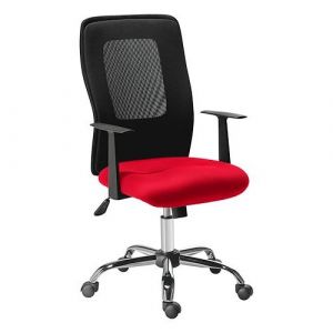 Fauteuil de bureau assise tissu dossier résille Net Mesh rouge