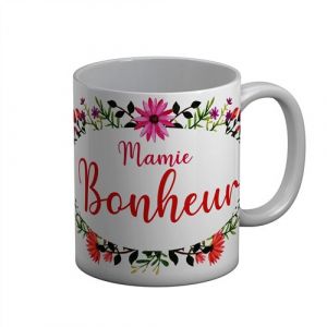 Fabulous Mug c&eacute;ramique Mamie Bonheur Fleurs Frise Florale