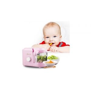 4 en 1 robot cuiseur multifonction pour bébé,vapeur mixeur réchauffe stérilisateur décongèle power-off automatique protection(pink)