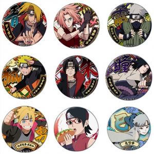 Set de 9 pièces Badges Cosplay décoration Naruto Kakashi Itachi Sasuke Sakura 5 cm