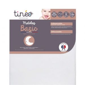 Tinéo - Matelas bébé 60x120cm Basic déhoussable