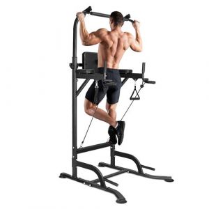 Station Traction dips Multifonctions, Pull up Fitness Barre de traction ajustable Banc de Musculation Power Tower