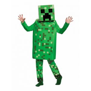 D&eacute;guisement enfant Halloween : Minecraft Creeper vert, taille M (115 - 125cm)