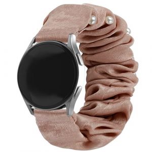 Strap-it Bracelet chouchou - compatible pour Honor Magic Watch 2 42mm (beige avec perles) - 42mm