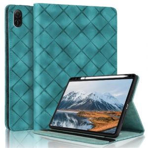 Coque pour Honor Pad X8 Pro 11.5 Pouces 2023 Motif Carr&eacute; Tablette Etui PU Cuir Housse de Protection avec Multi-Angles ZURSANA Vert
