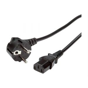 VALUE - Câble d'alimentation - power IEC 60320 C13 pour power CEE 7/7 (M) - CA 250 V - 1.8 m - connecteur à 90° - noir - pour VALUE Switch
