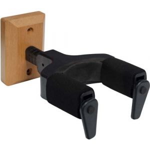 Woodbrass GH40 Stand Guitare Mural A Verrouillage Base Bois