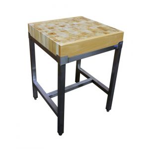 Billot Bois 500X500X100 MM sur Pietinement Inox