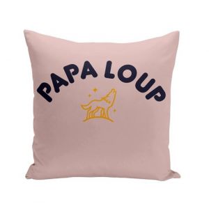 Fabulous Coussin rose Papa Famille Loup [40x40 cm]