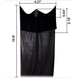 T&ecirc;te de mort &agrave; suspendre D&eacute;coration d'Halloween Noir 27 x 10.8 cm