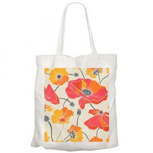 Fabulous Grand sac pour shopping Motif Coquelicot Beige