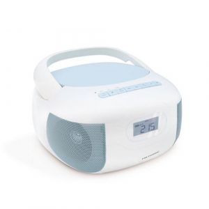 Metronic 477187 Lecteur CD Radio Céleste Bluetooth, MP3 avec port USB, Lecteur carte Micro SD